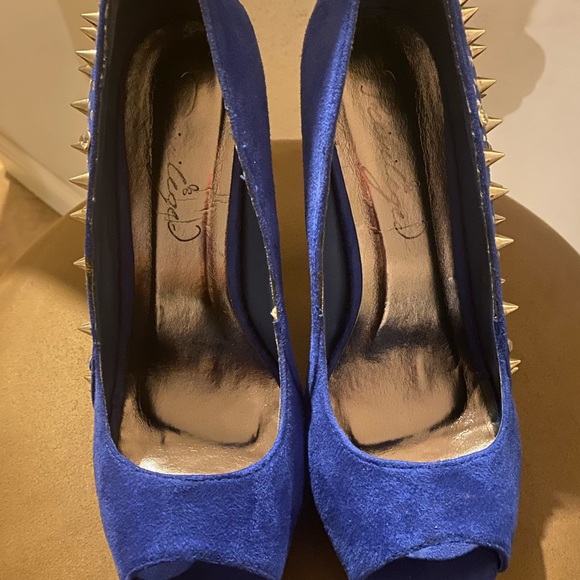 Royal Blue High Heel with Studs - Picture 3 of 5